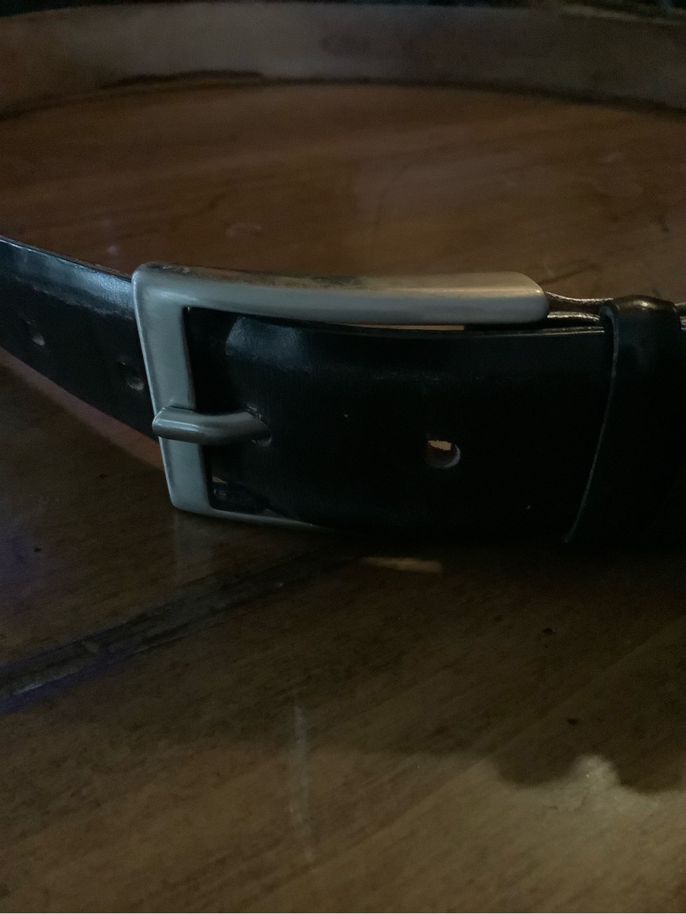 Tod's Black Leather Men's Belt with Silver-Tone Buckle